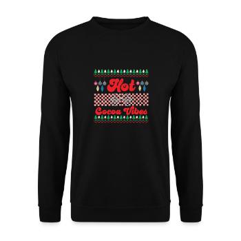 Heißer Kakao Vibes Süße Heiße Schokolade Hässliche Weihnachten - Unisex Pullover - Schwarz - Vorne - Alina (178cm) & Michal (187cm)