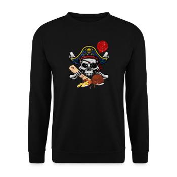 PIRAT | Pirates 2023 Fashion Design Trend - Unisex Sweatshirt - black - Front - Alina (178cm) & Michal (187cm)