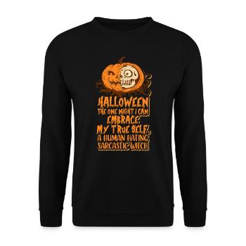 This Is My Human Costume Human Hating Anti-Social - Unisex Sweatshirt - black - Front - Alina (178cm) & Michal (187cm)