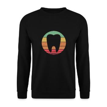 Tooth Doctor Vintage Dentistry Lover Oral Hygiene - Unisex Sweatshirt - black - Front - Alina (178cm) & Michal (187cm)
