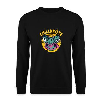Schildkröte Reptilien Liebhaber Chillkröte Chillen - Unisex Pullover - Schwarz - Vorne - Alina (178cm) & Michal (187cm)