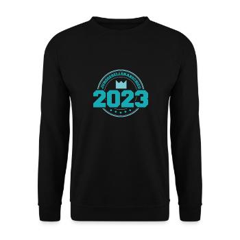 JGA 2023 - Bräutigam - Junggesellenabschied Krone - Unisex Pullover - Schwarz - Vorne - Alina (178cm) & Michal (187cm)