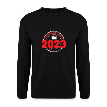 JGA 2023 - Bräutigam - Junggesellenabschied Krone - Unisex Pullover - Schwarz - Vorne - Alina (178cm) & Michal (187cm)