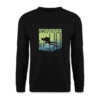 Scuba Diver Underwater Exploration Shark Diving - Unisex Pullover - Schwarz - Vorne - Alina (178cm) & Michal (187cm)