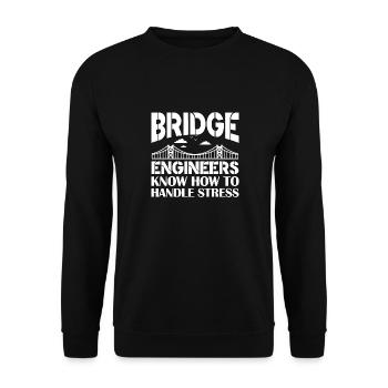 Bridge Engineers Know How To Handle Stress - Unisex Pullover - Schwarz - Vorne - Alina (178cm) & Michal (187cm)