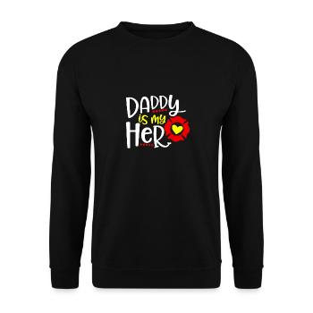 Papa est mon fils de pompier héros fille - Sweat-shirt Unisexe - noir - Devant - Alina (178cm) & Michal (187cm)