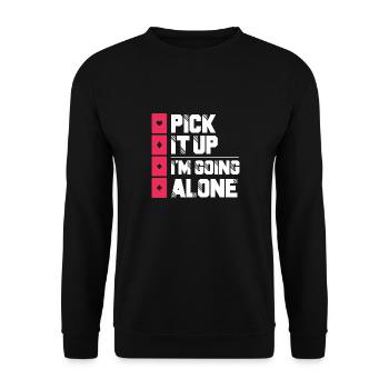 Ramasser je pars seul - Sweat-shirt Unisexe - noir - Devant - Alina (178cm) & Michal (187cm)