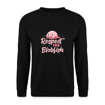 respect the blobfish Design for a blobfish lover - Unisex Sweatshirt - black - Front - Alina (178cm) & Michal (187cm)