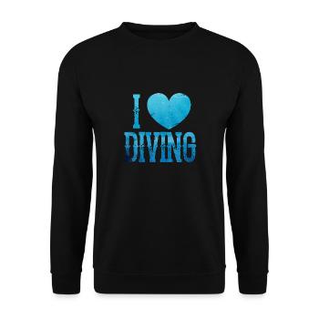 I Love Diving Ocean Underwater Explorer Scuba - Unisex Sweatshirt - black - Front - Alina (178cm) & Michal (187cm)
