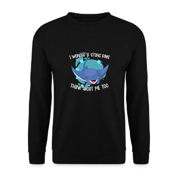 I Wonder If Rays Think About Me To - Unisex Pullover - Schwarz - Vorne - Alina (178cm) & Michal (187cm)