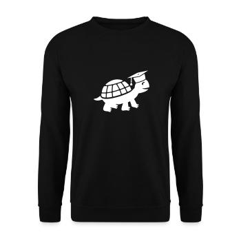 Tortue avec chapeau de doctorat Études de thèse - Sweat-shirt Unisexe - noir - Devant - Alina (178cm) & Michal (187cm)