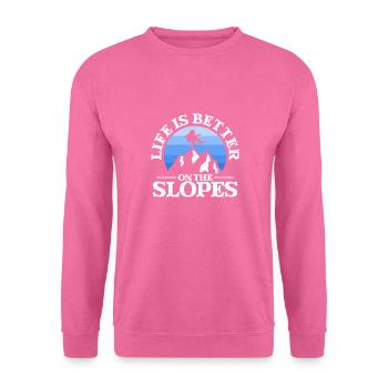 Life Is Better On The Slopes - Unisex Pullover - Pink - Vorne