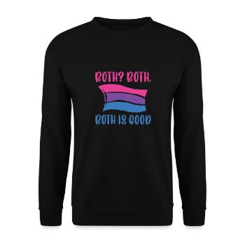 Funny Both Is Good - LGBT Community Bisexual - Unisex Pullover - Schwarz - Vorne - Alina (178cm) & Michal (187cm)