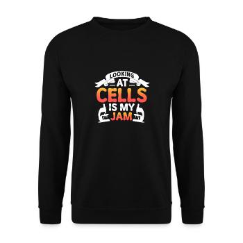 looking at cells is my jam Design for a scientific - Unisex Pullover - Schwarz - Vorne - Alina (178cm) & Michal (187cm)
