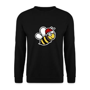 Christmas sweet bee Santa Claus - Unisex Sweatshirt - black - Front - Alina (178cm) & Michal (187cm)