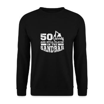 50 years and still play in the sand bar | Senior - Unisex Sweatshirt - black - Front - Alina (178cm) & Michal (187cm)