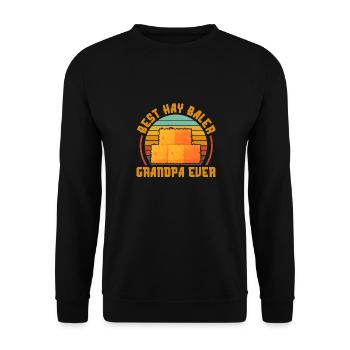 best hay baler grandpa ever Design for a hay baler - Unisex Pullover - Schwarz - Vorne - Alina (178cm) & Michal (187cm)