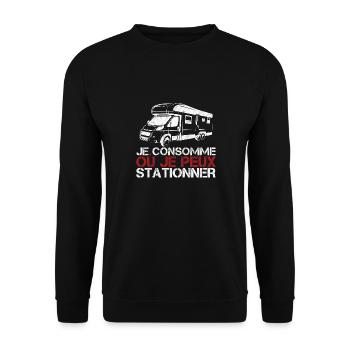 Humor Motorhome Park Travel - Unisex Sweatshirt - black - Front - Alina (178cm) & Michal (187cm)