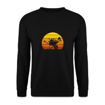 Vintage Wheelbarrow Garden gardening gardener - Unisex Sweatshirt - black - Front - Alina (178cm) & Michal (187cm)