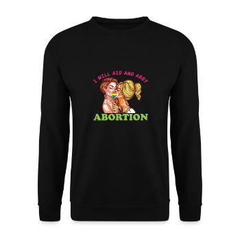Ich werde die Abtreibung unterstützen und fördern - Unisex Pullover - Schwarz - Vorne - Alina (178cm) & Michal (187cm)
