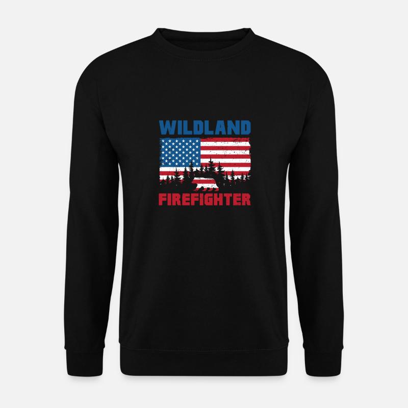 usa flag wildland firefighter Design - Unisex Pullover - Schwarz