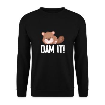 Dam It | Beaver - Unisex Sweatshirt - black - Front - Alina (178cm) & Michal (187cm)