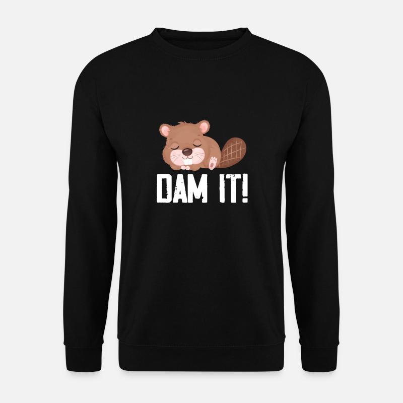 Dam It | Beaver - Unisex Pullover - Schwarz