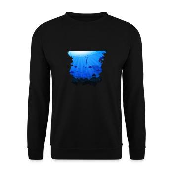 Freedive Diving Apnea Deep Seas Underwater Diver - Unisex Sweatshirt - black - Front - Alina (178cm) & Michal (187cm)