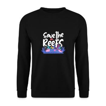 Sauvez les récifs Protection marine Plongée sous-marine - Sweat-shirt Unisexe - noir - Devant - Alina (178cm) & Michal (187cm)