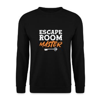 Escape Room Master Breakout Challenge Puzzle Game - Unisex Sweatshirt - black - Front - Alina (178cm) & Michal (187cm)