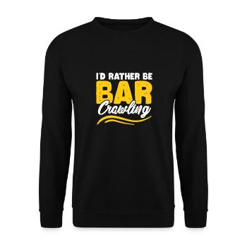 Je préfère être bar crawling Design pour un passionné - Sweat-shirt Unisexe - noir - Devant - Alina (178cm) & Michal (187cm)