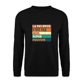 Nicht meine Superkraft - Unisex Pullover - Schwarz - Vorne - Alina (178cm) & Michal (187cm)
