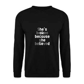 liebeskummer männer sind lügner Geschenkidee - Unisex Pullover - Schwarz - Vorne - Alina (178cm) & Michal (187cm)