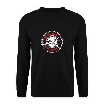 Friseure Machen Die Welt Schöner Barbier - Unisex Pullover - Schwarz - Vorne - Alina (178cm) & Michal (187cm)