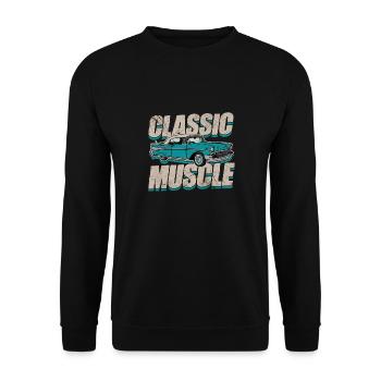 Classic Muscle Hot Rod American Vintage Car - Unisex Sweatshirt - black - Front - Alina (178cm) & Michal (187cm)