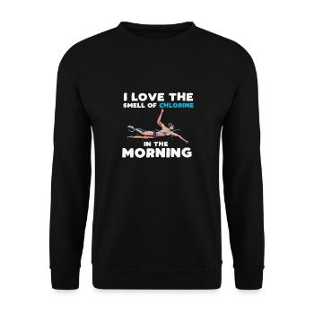 I love smell of chlorine in the morning Design - Unisex Sweatshirt - black - Front - Alina (178cm) & Michal (187cm)