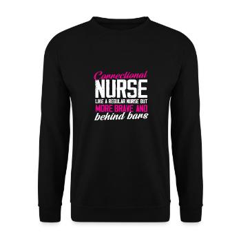 correctional nurse more brave Design for a prison - Unisex Pullover - Schwarz - Vorne - Alina (178cm) & Michal (187cm)