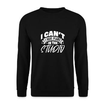 I can't have plans in the studio - Unisex Sweatshirt - black - Front - Alina (178cm) & Michal (187cm)