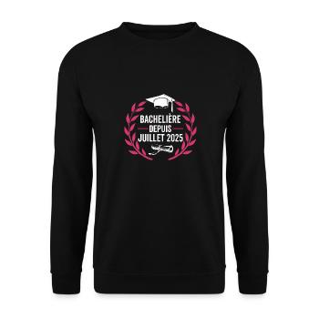 Bachelière 2025 Félicitations BAC - Sweat-shirt Unisexe - noir - Devant - Alina (178cm) & Michal (187cm)