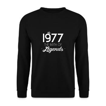 BIRTH OF LEGENDS 1977 - Unisex Pullover - Schwarz - Vorne - Alina (178cm) & Michal (187cm)