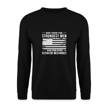 Elevator Manager - Escalator Repairman Lift - Unisex Sweatshirt - black - Front - Alina (178cm) & Michal (187cm)