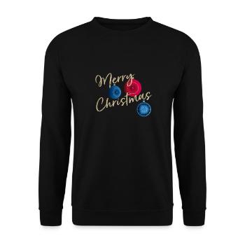 Frohe Weihnachten! - Unisex Pullover - Schwarz - Vorne - Alina (178cm) & Michal (187cm)