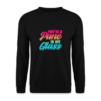 Youre A Pane In My Glass Stained Glass Artist - Unisex Pullover - Schwarz - Vorne - Alina (178cm) & Michal (187cm)