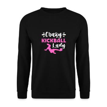 Crazy Kickball Lady Soccer Maman Jeux De Terrain De Jeu - Sweat-shirt Unisexe - noir - Devant - Alina (178cm) & Michal (187cm)