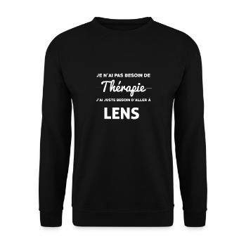 LENS - Sweat-shirt Unisexe - noir - Devant - Alina (178cm) & Michal (187cm)