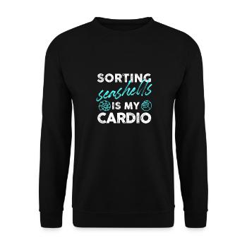 Trier les coquillages est ma conception cardio - Sweat-shirt Unisexe - noir - Devant - Alina (178cm) & Michal (187cm)