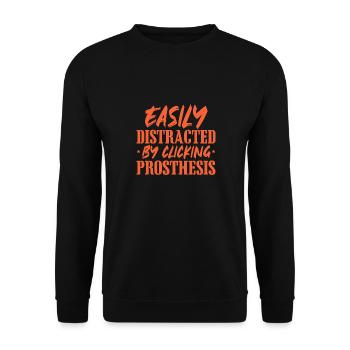 Easily Distracted By Clicking Prosthesis - - Unisex Pullover - Schwarz - Vorne - Alina (178cm) & Michal (187cm)