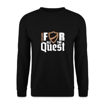 Pour toute la quête | Arme en mousse | Larper - Sweat-shirt Unisexe - noir - Devant - Alina (178cm) & Michal (187cm)