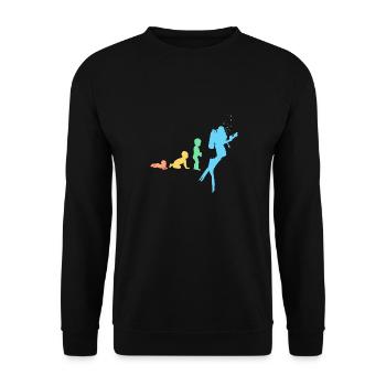 Plongeur Evolution - Sweat-shirt Unisexe - noir - Devant - Alina (178cm) & Michal (187cm)