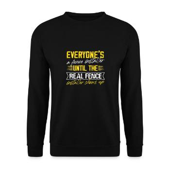 everyones a fence installer Design for a fence - Unisex Pullover - Schwarz - Vorne - Alina (178cm) & Michal (187cm)